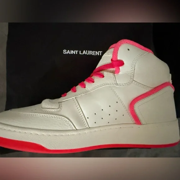 Saint Laurent SL/80 White and Pink Sneakers Size 8 / 41